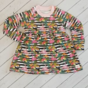 Sukienka dla dziewczynki flamingi i tukany