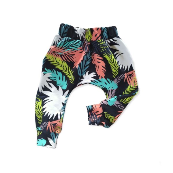 Spodnie baggy liście palmowe
