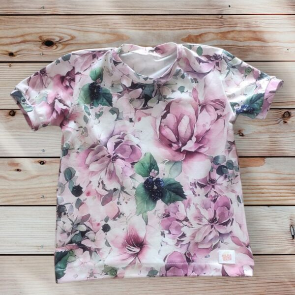 Bluzeczka dla dziewczynki pastelowe kwiaty