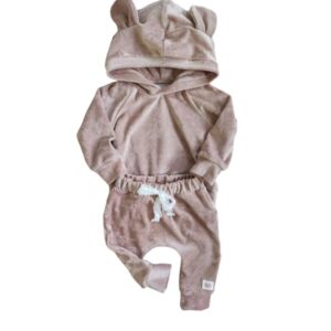 Komplet welurowy Brudny Róż