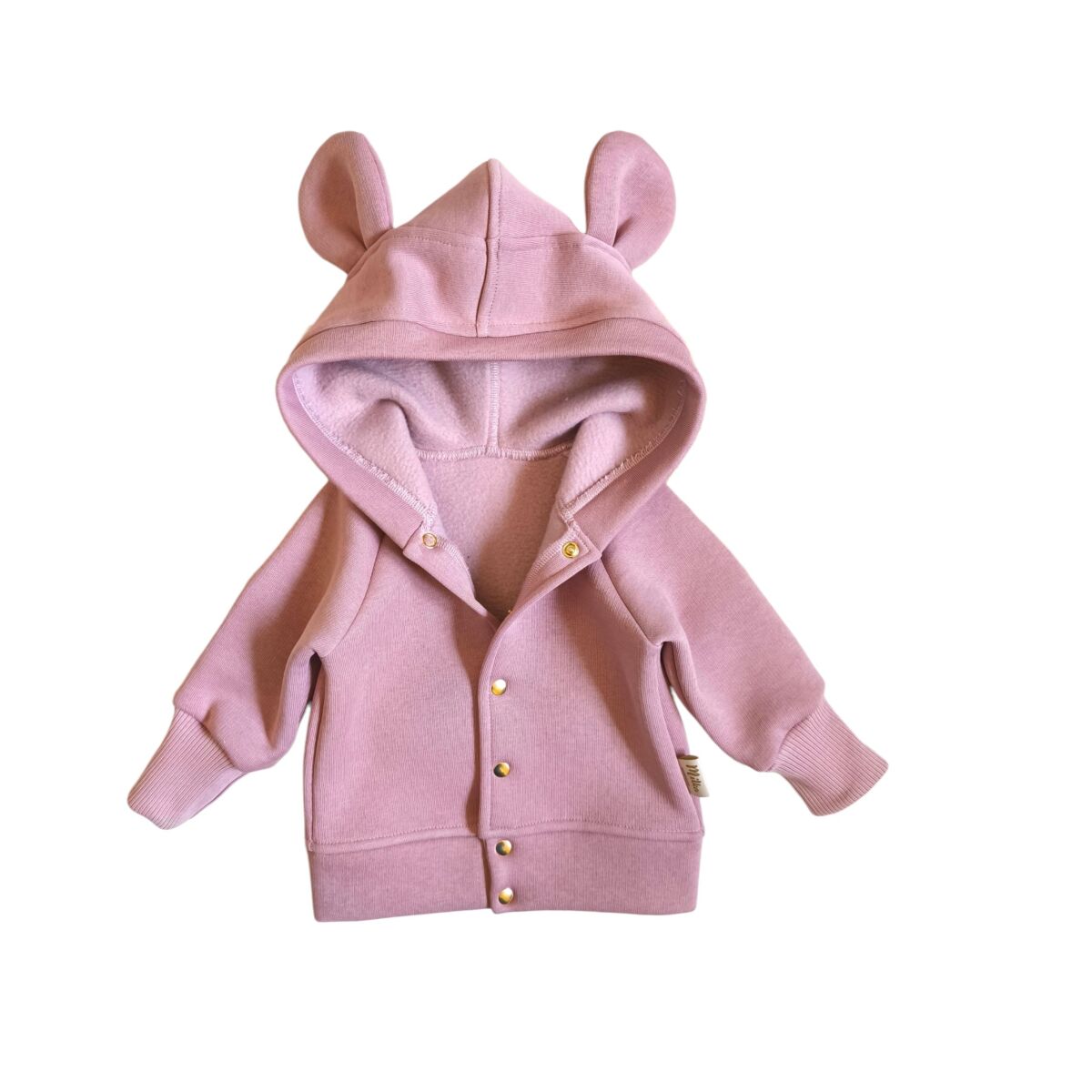Bluza brudny róż rozpinana ( z meszkiem po lewej stronie)