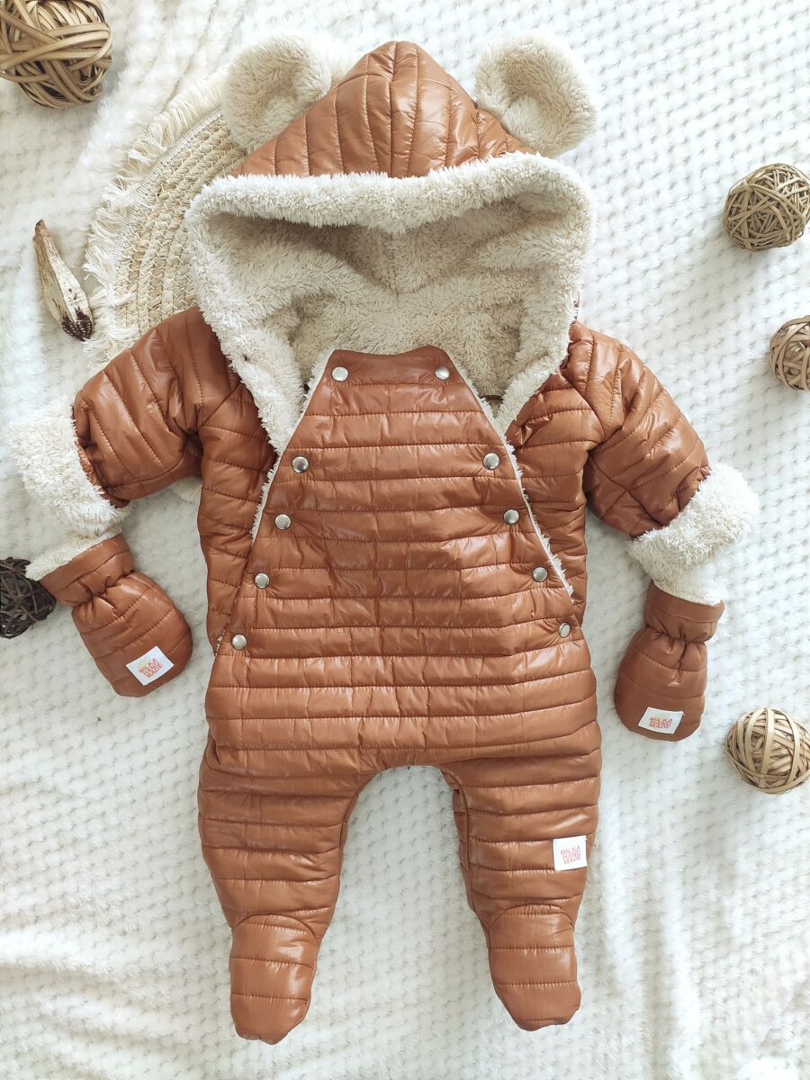 Kombinezon zimowy niemowlęcy brązowy - obrazek 6
