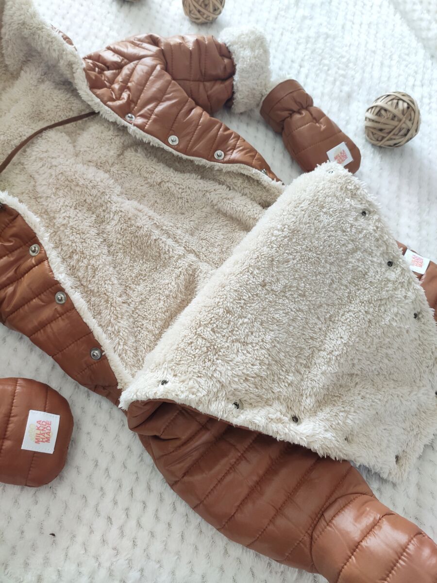 Kombinezon zimowy niemowlęcy brązowy - obrazek 5