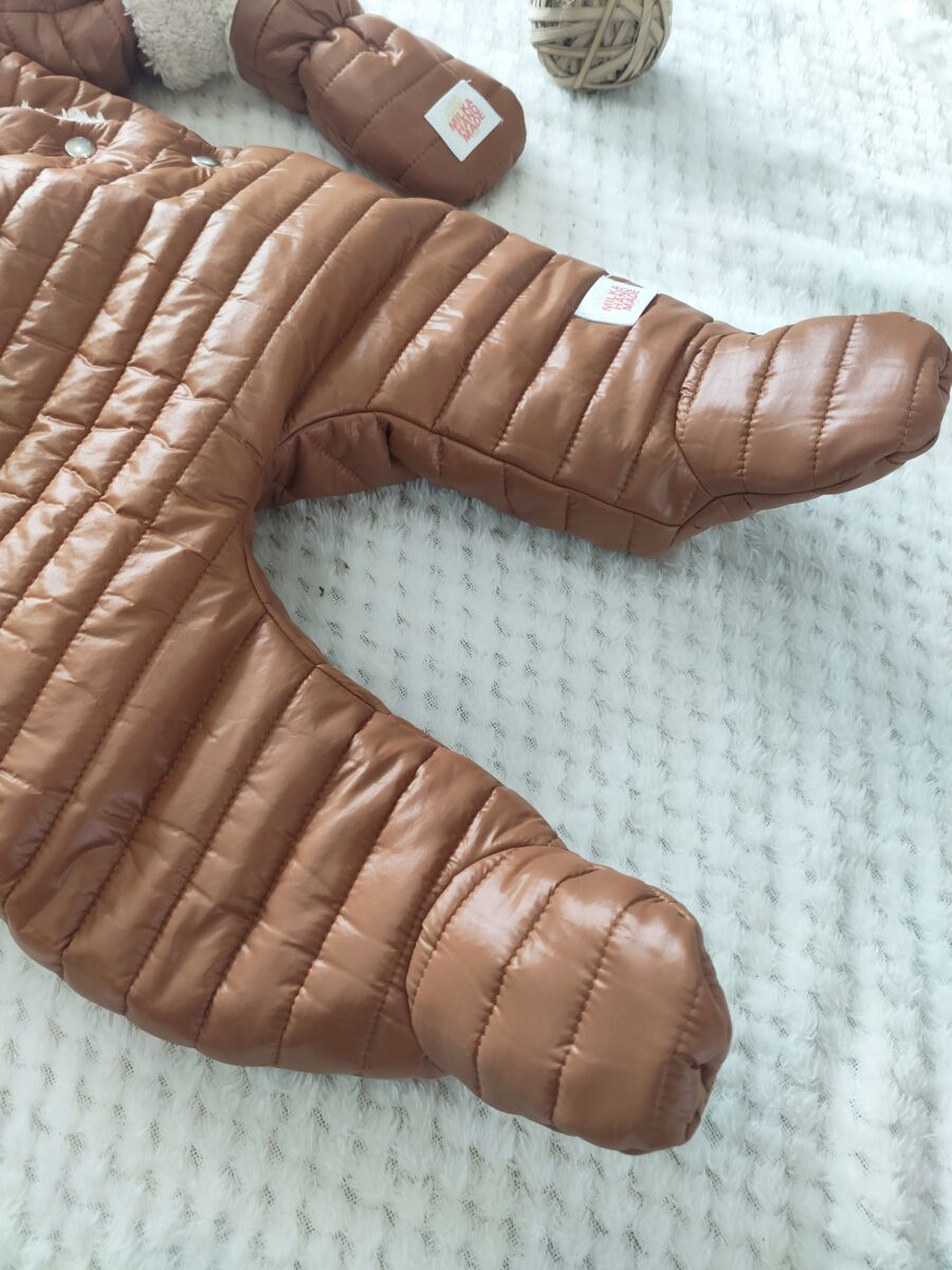 Kombinezon zimowy niemowlęcy brązowy - obrazek 4