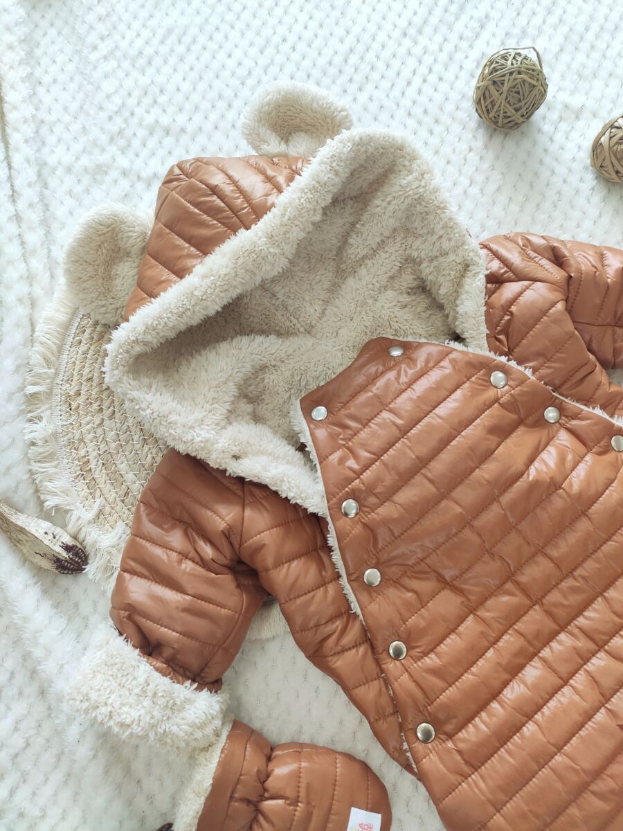 Kombinezon zimowy niemowlęcy brązowy - obrazek 2