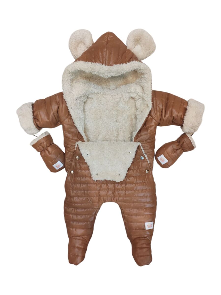 Kombinezon zimowy niemowlęcy brązowy