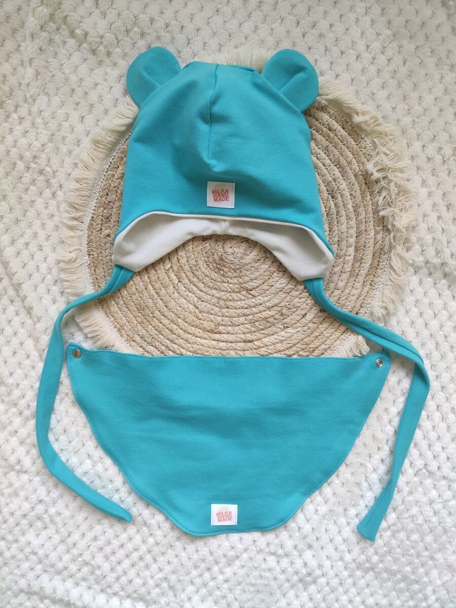 Czapka i chustka dla chłopca niebieski