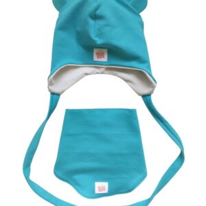 Czapka i chustka dla chłopca niebieski