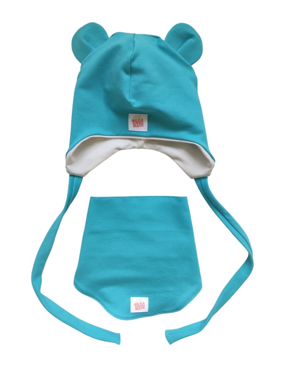 Czapka i chustka dla chłopca niebieski