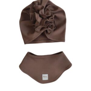 Turban i chustka dla dziewczynki brąz