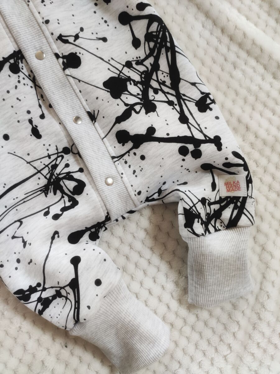 Kombinezon ocieplany dla chłopca szary melanż w czarne plamy - obrazek 4