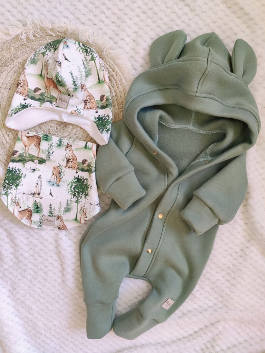 Kombinezon wiosenny dla dzieci oliwkowy