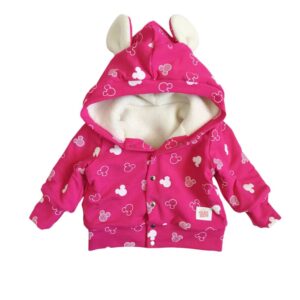 Kurtka dla dziewczynki myszki na różowym tle