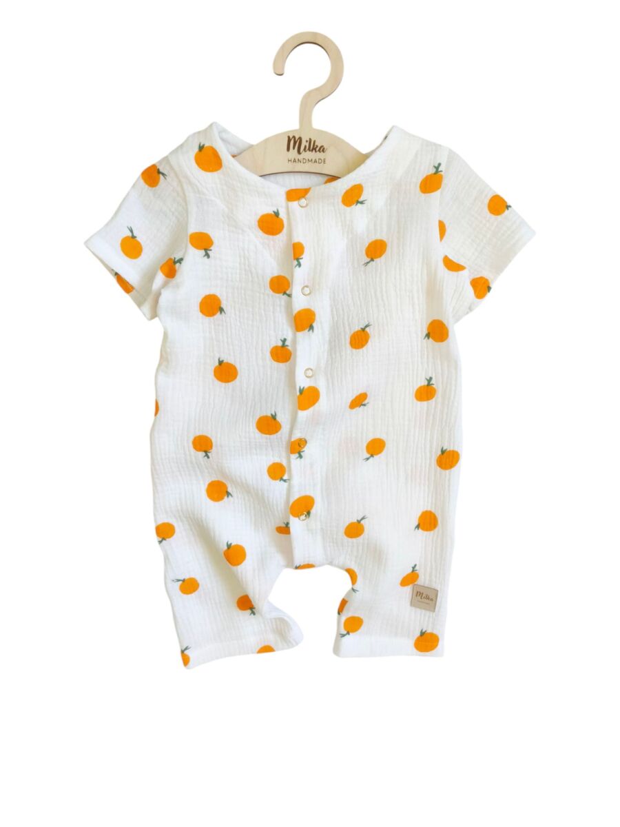 Rampers muślinowy na lato mandarynki