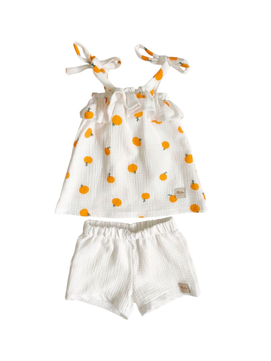 Bluzeczka muślinowa dla dziewczynki mandarynki