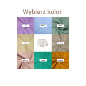 Szorty muślinowe dla dzieci kolory