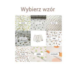 Szorty muślinowe dla dzieci wzory
