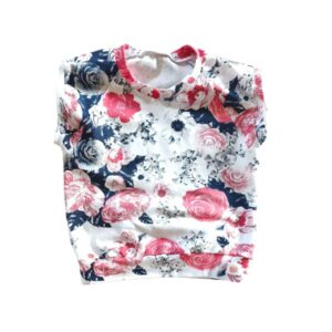 Bluzka dla dziewczynki róże na białym