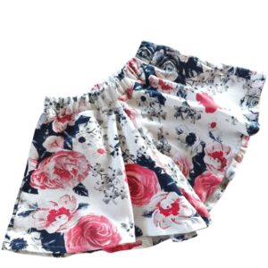 Spódnico-spodenki dla dziewczynki róże na białym