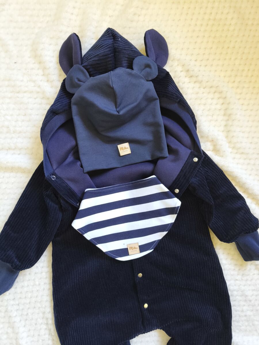 Czapka i chustka dla chłopca granat - obrazek 5