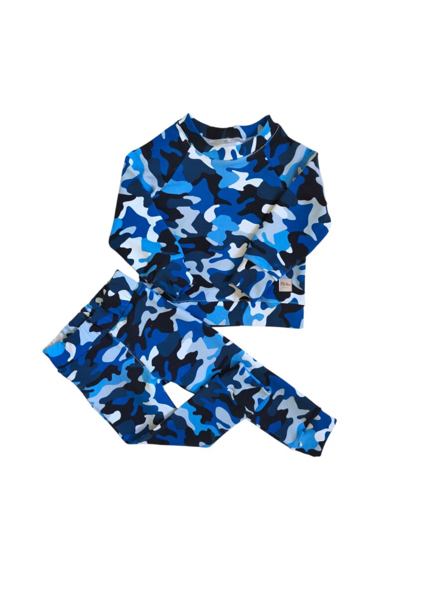 Komplet dresowy niebieskie moro