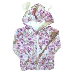 Bluza dla dziewczynki na zamek pastelowe kwiaty