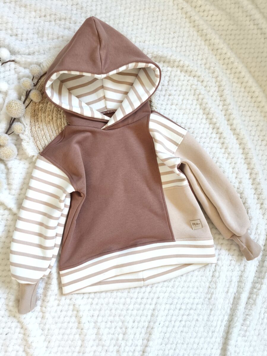 Bluza ocieplana dziecięca brązowo- beżowa