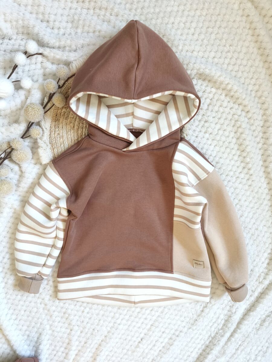 Bluza ocieplana dziecięca brązowo- beżowa