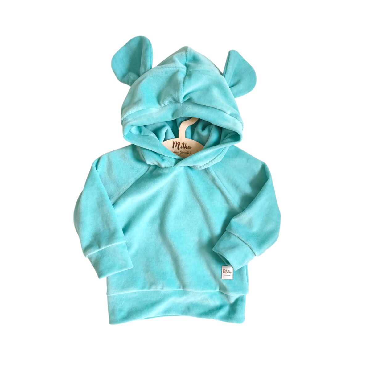 Bluza welurowa miętowa dziecięca