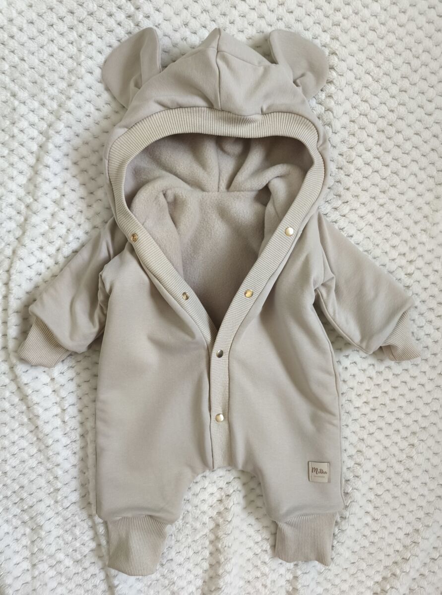 Kombinezon ciemny beżowy z ociepleniem - obrazek 3