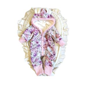 Kombinezon wiosenny pastelowe kwiaty