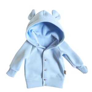 Bluza błękitna rozpinana ( z meszkiem po lewej stronie)