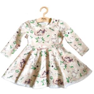Sukienka dla dziewczynki Gracja wzór króliczki