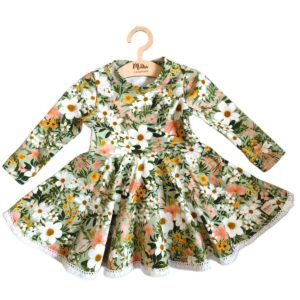 Sukienka dla dziewczynki Gracja wzór kwiatowy ogród