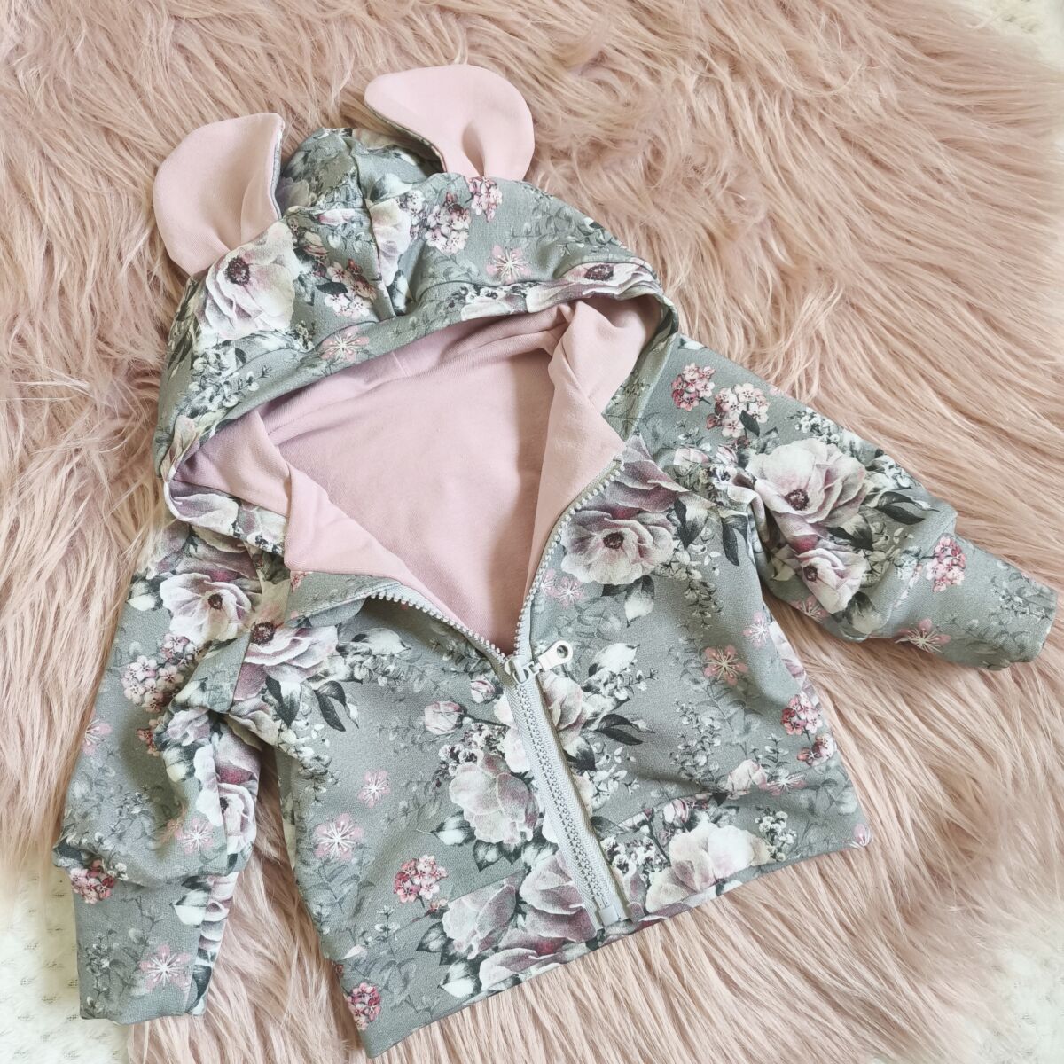 Kurtka dresowa dla dziewczynki lovely flowers - obrazek 4