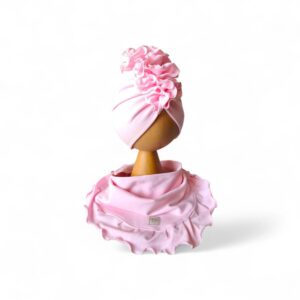 Turban i chusta pastelowy róż