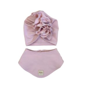 Turban i chustka dla dziewczynki róż