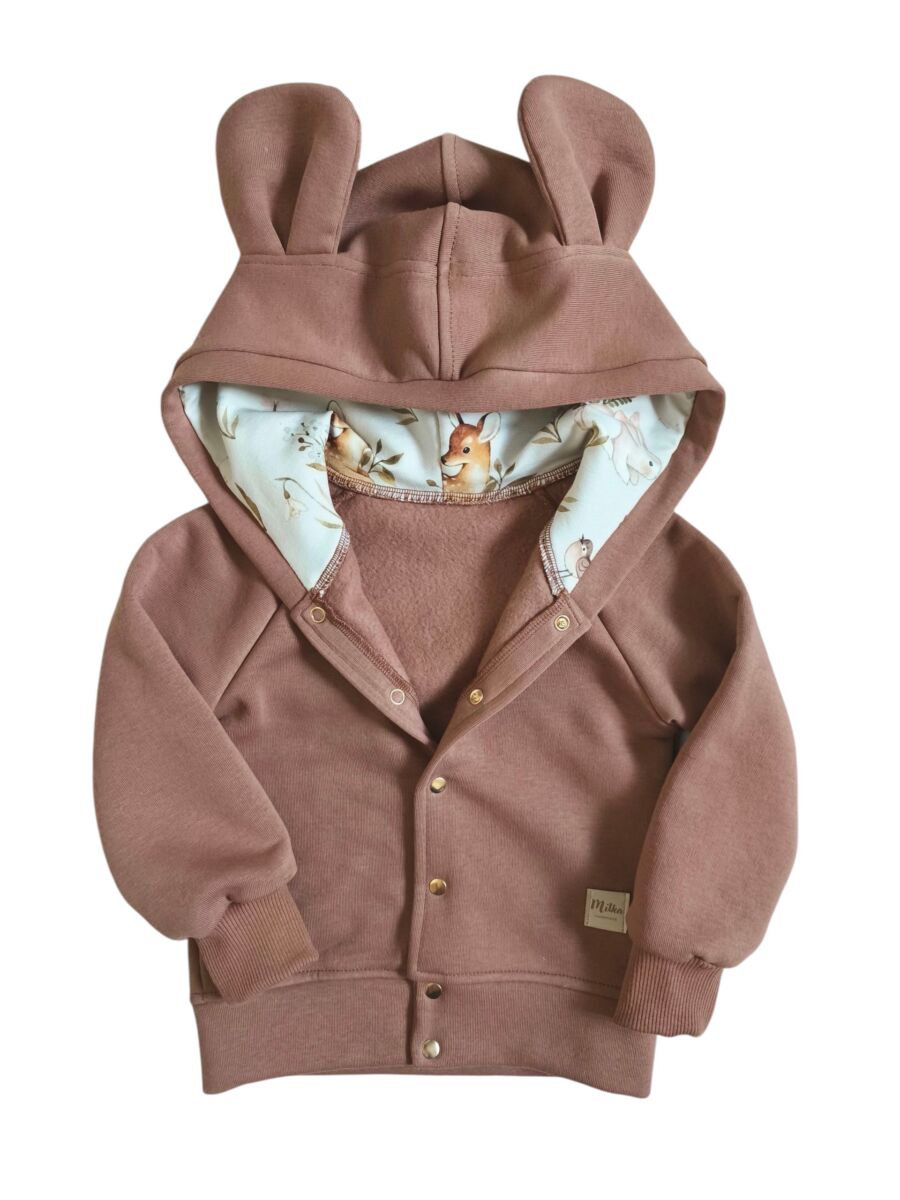 Bluza ocieplana brązowa r.80-86