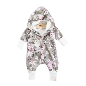 Rampers dla dziewczynki flowers on grey
