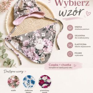 Czapka i chustka dla dziewczynki wybierz wzór