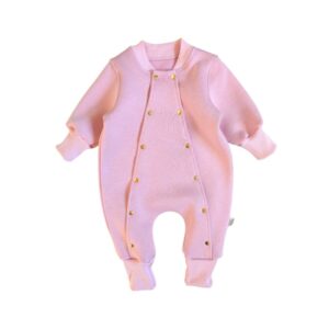 Kombinezon ocieplany pastelowy róż bez kaptura